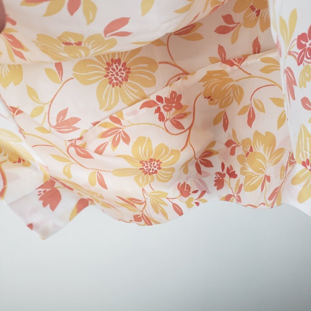 Pair of 2 The Company Store Standard Pillow Shams Cotton White Pink Peach Floral - Picture 5 of 8